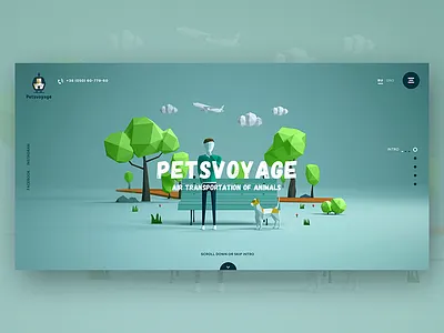 Petsvoyage 3d air animal illustration logistic pets screen ui ux web webdesign website