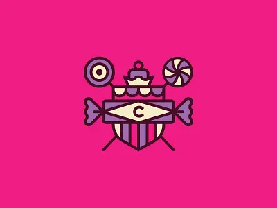 Candelicious candy cane central crest design logo lollipop sucker