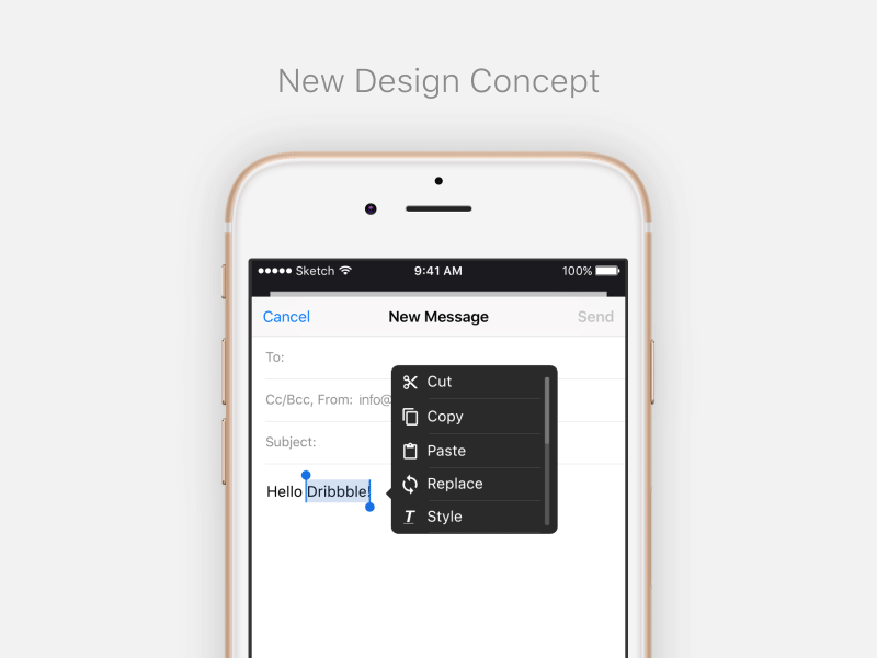 iOS Text Popover Concept app concept app design app layout app screen application design ios ios app design iphone 6 mockup iphone ui mobile app design mobile app ui mobile app ui design mobile template phone mockup smartphone mockup ui ui animation ui design ui template ux