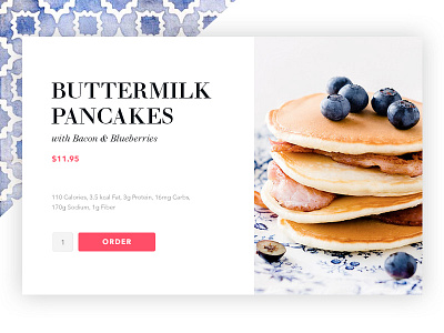 Order Food UI bacon blueberries daily ui delivery eating food meal order pancakes recipe texture ui