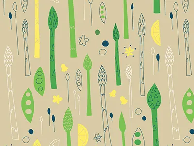 Asparagus Season asparagus mid century modern pattern repeat spring vector vegetables