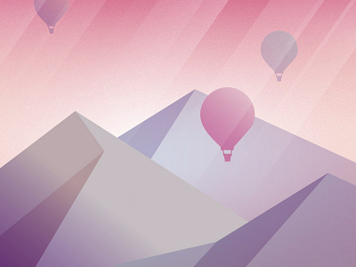 Up in the Air balloon gradient hot air balloon illustration mountain sunlight