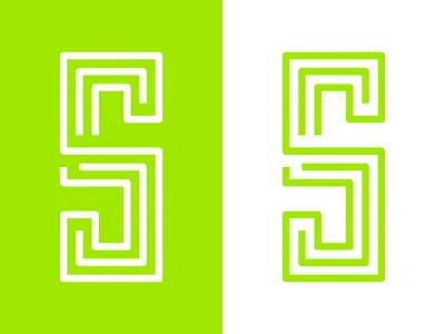 Geometric S Monogram geometric green letter line monogram s