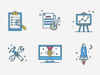 Atlassian Illustrations fireart fireart studio flat illustration note pc rocket