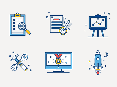 Atlassian Illustrations fireart fireart studio flat illustration note pc rocket