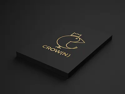 CROW(N) black branding crow crown gold identity logo raven