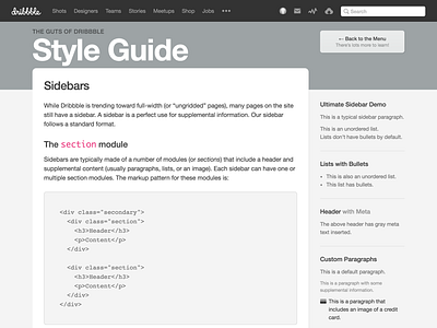 Guiding the Styles dribbble gray guts pattern library style guide