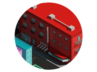 Isotropolis | Movie theatre 3d c4d cinema4d isometric lowpoly motion graphics