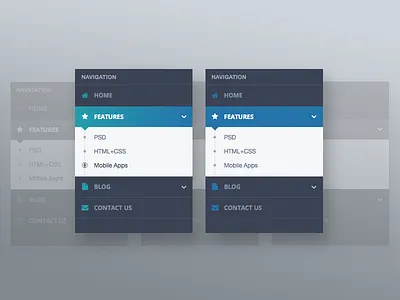 Navigation dropdown menu nav navigation section