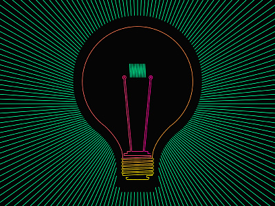 Light Bulb geometric green illustration light bulb linework magenta minimal modern pink yellow