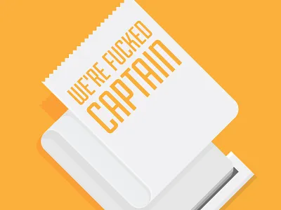 We're fucked. graphic orange reciept tag typography vector