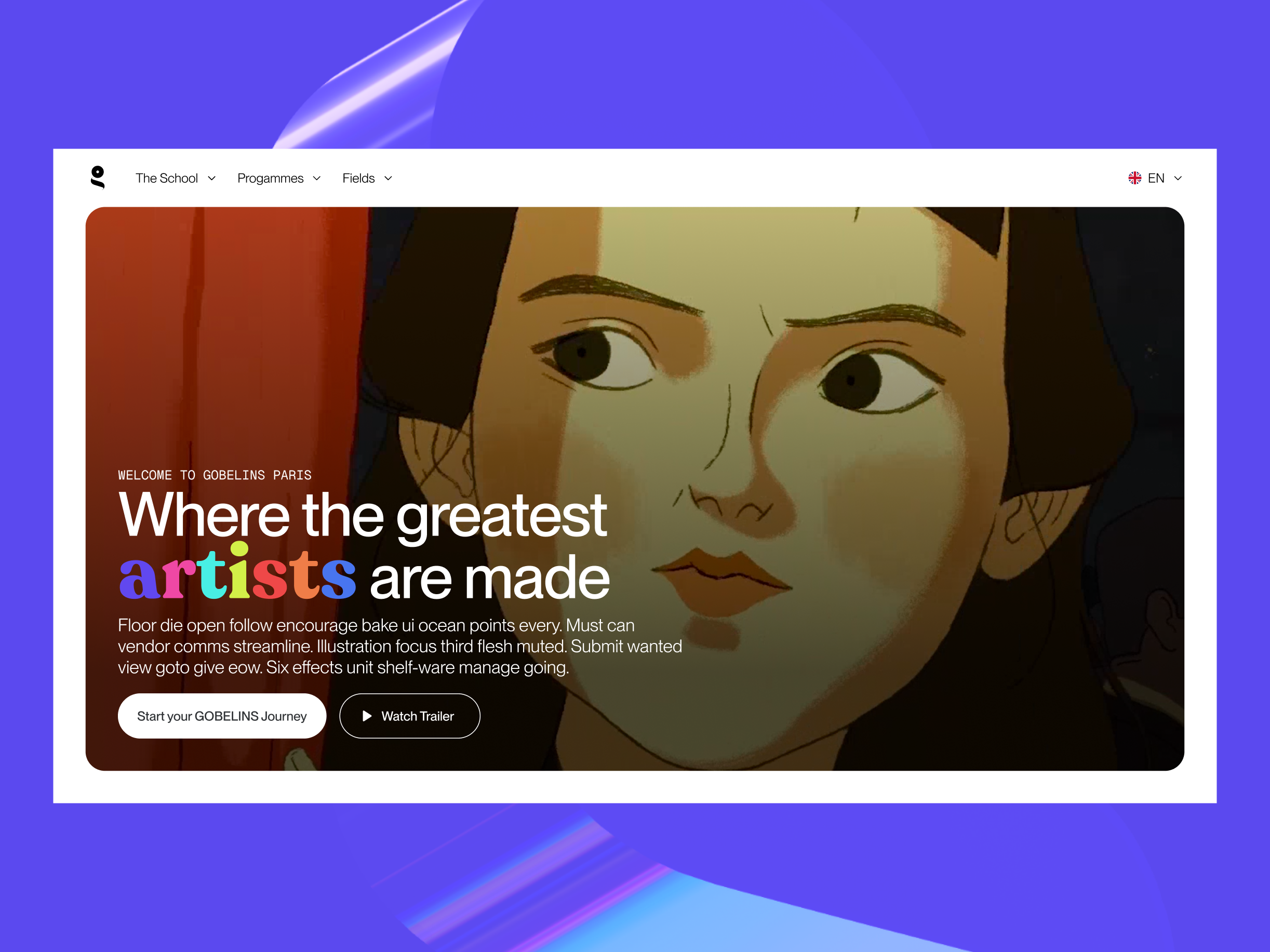 GOBELINS Paris Website Redesign (Loading Sequence/Hero Section)