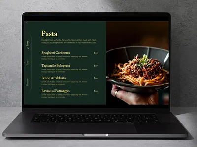 Italian Restaurant Menu Design Concept menu design restaurant branding ui design vegan branding vegan business vegan restaurant vegan website web design website design