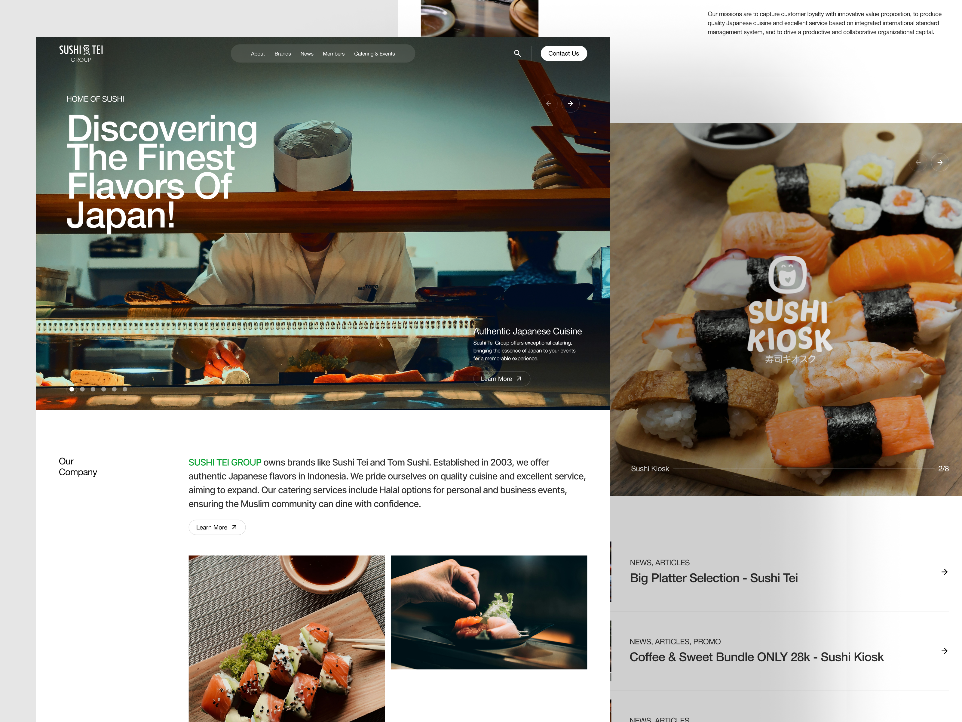 Example of Redesign Sushi Restaurant Website Design