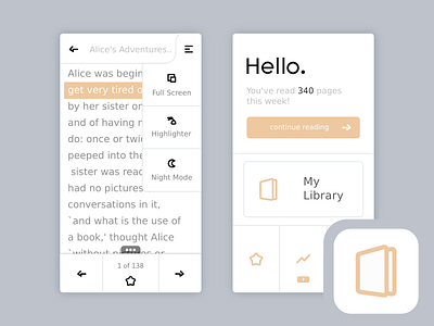Mobile Reader app ebook mobile reader ui