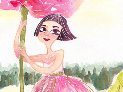 Flower Girl illustration painting watercolor