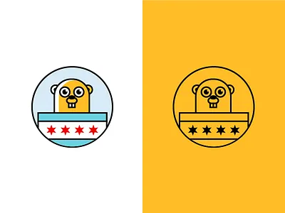 Go Chicago Gopher! go golang gopher icon illustration logo super flat