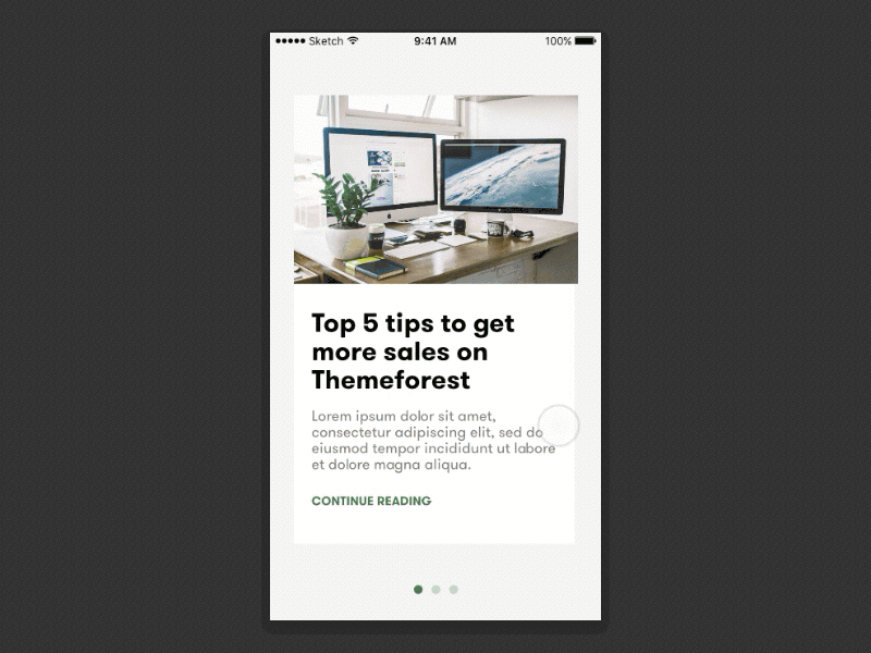 Onboarding App Cards - Principle Practice animation app card ui cards design mobile news on boarding onboarding principle