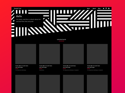 Big, bold stripes. bold graphic portfolio website