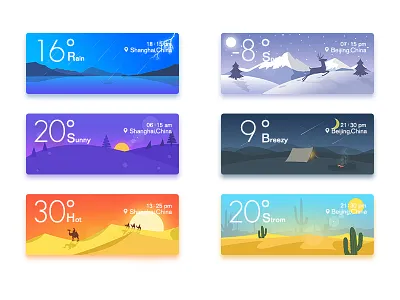 weather widget color desert rain snow sunshine tent weather widget