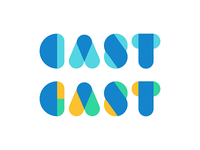 Cast blue colorful friendly fun letters