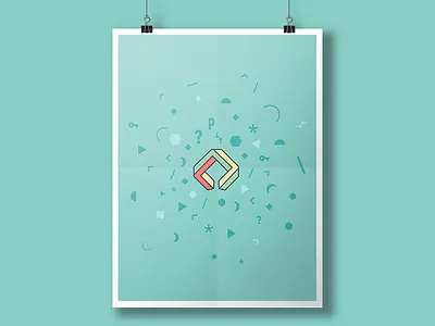 Poster for puzzling site green identity impossible geometry impossible shape keyhole logo puzzling stack exchange stack overflow