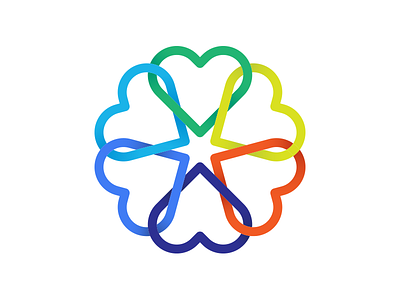 Circular logo draft chain circle circular colors connected heart hearts logo