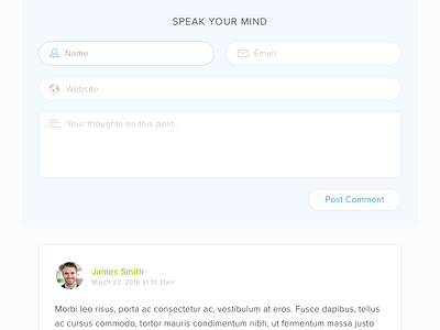 Crazy Egg Blog - Comments Form blog comments cta fields inputs responsive ui ux