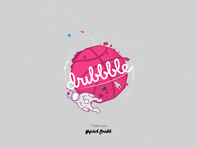 Hello Dribbble! dribble hello planet welcome
