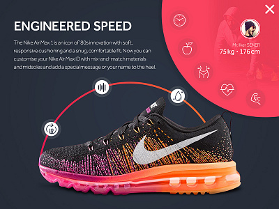 Nike Air Max app button design fitness icon interface ipad logo menu mobil spor ui