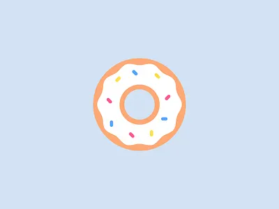 Uber Fam #3 donut flat illustration minimal pastry series sketch uber