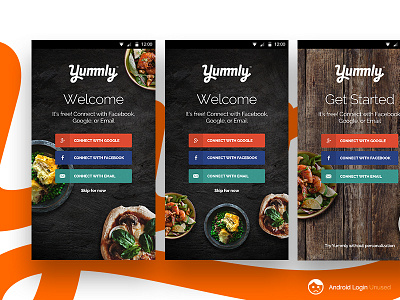 Android Login android app connect dark food login modern sign up texture wood