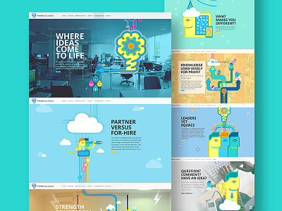 Thinknologies IT Company Website Design illustration it company out off the box webdesign website