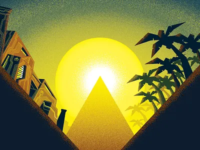 Egypt future genndy miriam moses palm pyramid retro stipple sun tartakovsky