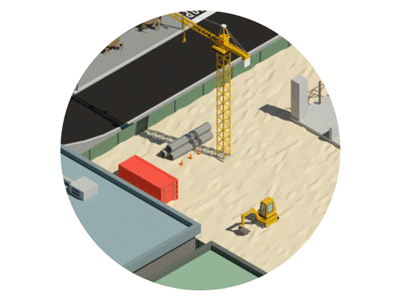 Isotropolis | Buildng site 3d c4d cinema4d isometric lowpoly motion graphics