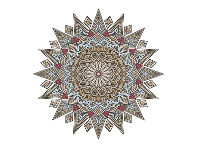 A Mandala - #2 In Color adobe blue ion complex illustrator mandala tan