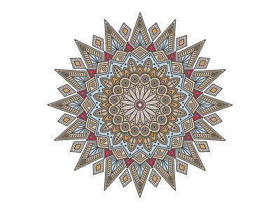 A Mandala - #2 In Color adobe blue ion complex illustrator mandala tan