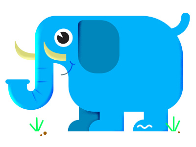 A Cute Blue Elephant animals character childrens colorful elephant