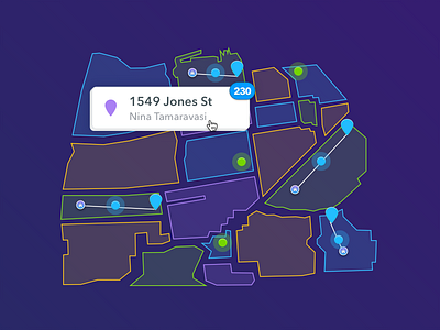 Onfleet "Smaller" Features animation city css delivery graphic map navigation optimization planning route web zones
