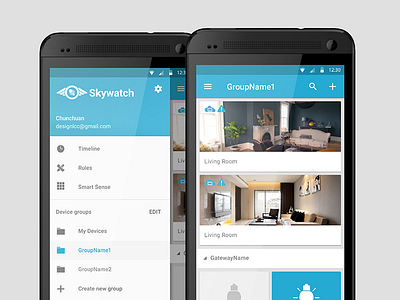 Skywatch View android app interface design material design ui ux