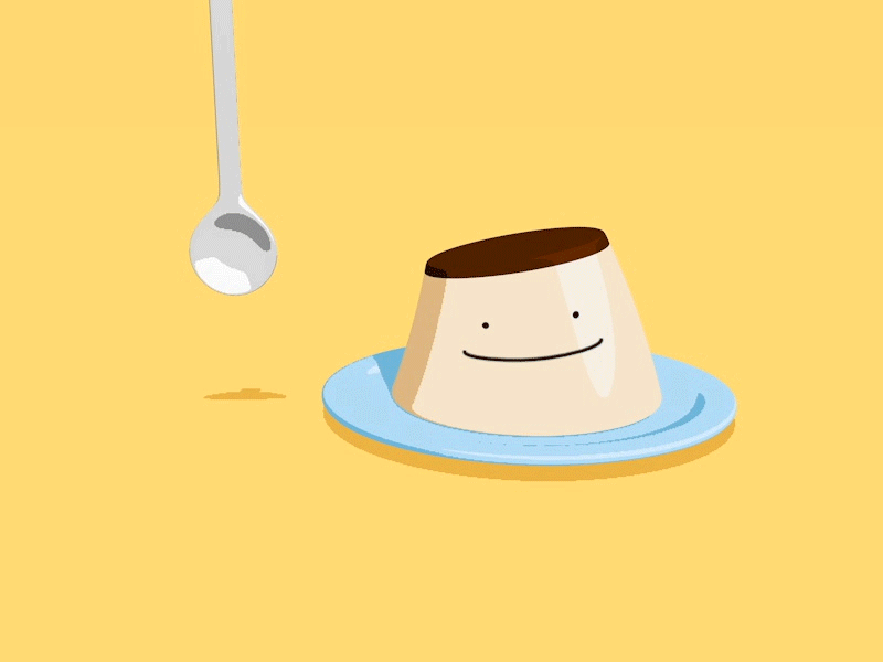 Annoying Pudding 2d animation c4d cinema 4d dessert gif lizardfei motion design motion graphics pudding sketchandtoon