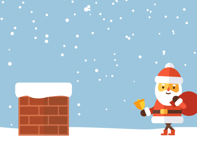 Santa animation character santa snow walking