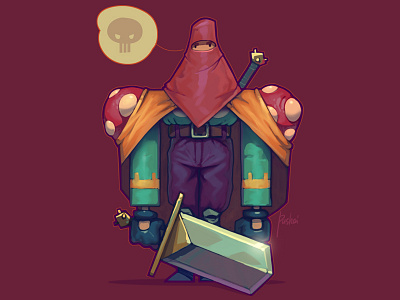 Warrior art character design dribbble photoshop pushai warrior