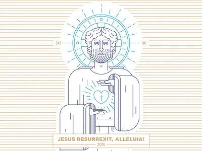 Happy Easter! easter heart jesus line lineart resurrection