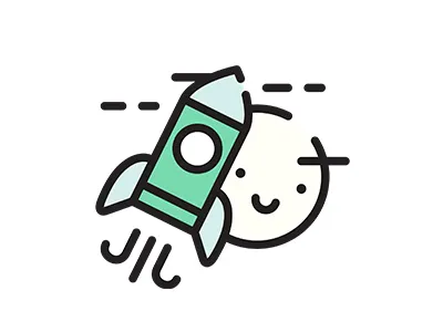 Rocket icon art cartoons colors cute design fulcolor icons illustration moon palette pantone rocket