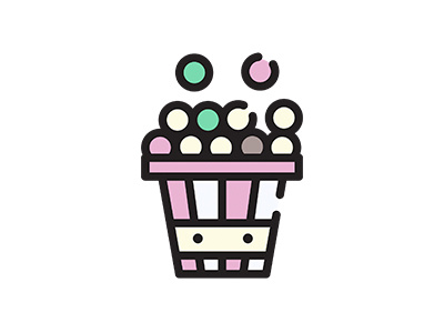 Popcorn icon art cartoons colors cute design fulcolor icons illustration pantone popcorn vector