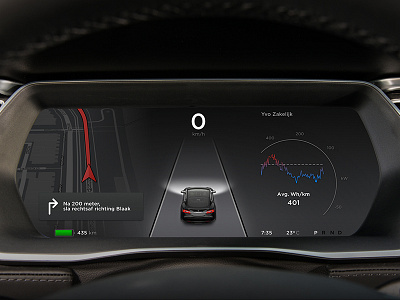 Tesla Instrument Cluster + Graph automotive car cockpit experience in car model s tesla ui user ux