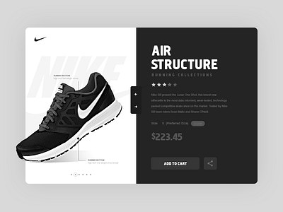 Product Page design flat futuristic material metro modern nike sketch store ui ultra website