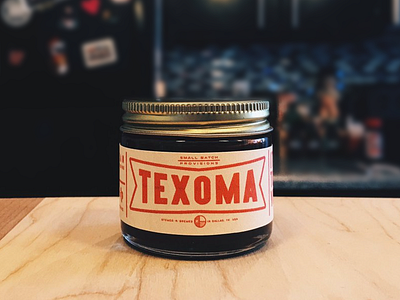 TEXOMA : Prototype Packaging badge branding jar label logo mark packaging sauce texas type