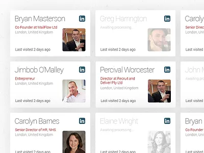 Lead Acquisition business interface minimal ui whitespace